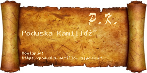 Poduska Kamilló névjegykártya